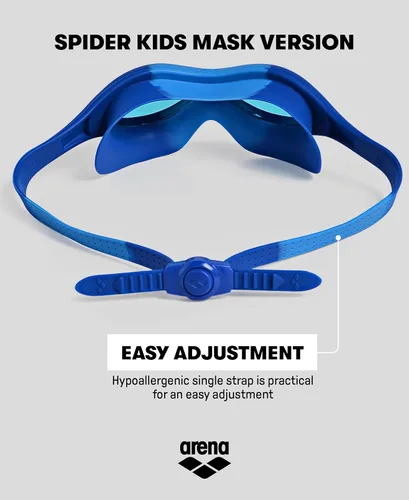 Miniatura 6 de ARENA Máscara de natación Spider unisex para niños, niños y niñas de 2 a 5 años, lente antivaho sin espejo, correa fácil de usar, visión amplia
