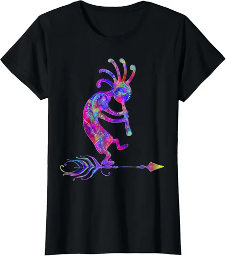 Miniatura 49 de Native American Kokopelli With Feather 2 - Camiseta Fan Fun, Negro, S