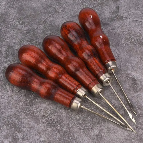 Miniatura 7 de Juego de 5 ganchos de ganchillo con mango de madera, agujas de tejer ergonómicas para manos artríticas, ganchos de ganchillo de metal