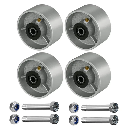 Miniatura 9 de Ruedas industriales de 3" x 2", rueda de hierro fundido de acero – Rueda de servicio pesado – Capacidad de 800 libras cada una, rodamiento
