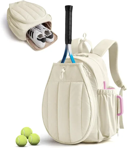 Miniatura 12 de BAGSMART - Bolsa de tenis y gimnasio para mujeres, con compartimento para 2 raquetas, compartimento para zapatos y bolsillo para cosas húmedas
