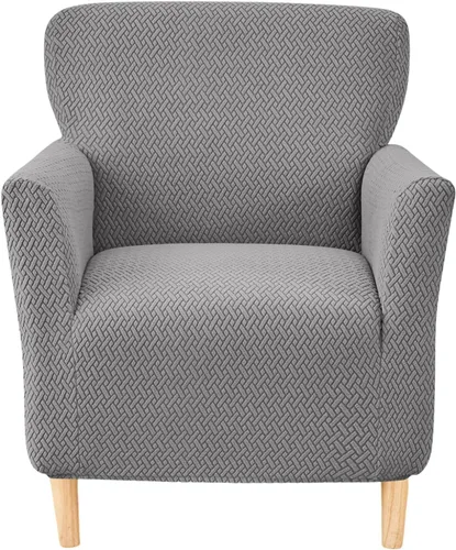 Miniatura 10 de CRFATOP - Funda elástica para sillón de mediados de siglo moderno de 1 pieza, fundas de silla de acento de jacquard con brazos, fundas de silla