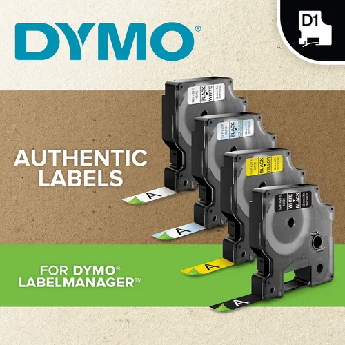 Miniatura 4 de DYMO Cinta de etiquetado estándar D1 45010 (impresión negra sobre cinta transparente, 1/2 pulgadas de ancho x 23 pies de largo, 1 cartucho), DYMO