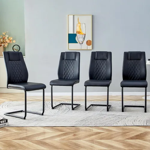 Miniatura 29 de Dining Chairs Set of 6,Kitchen Chairs with Leather Cushions,Modern Dining Chairs with Gold Metal Frame,Dinner Chairs for Kitchen & Dining Room and