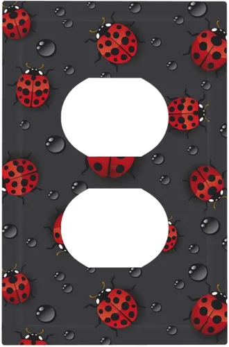 Miniatura 39 de Placa de receptáculo para interruptor basculante de una sola banda, 1 banda Decora GFCI Starry Night Painting Placa decorativa de pared