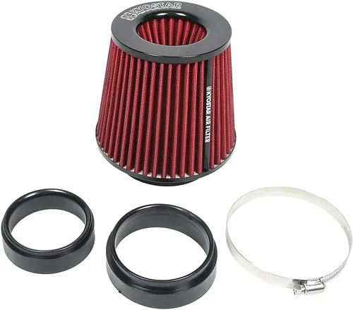 Miniatura 24 de Filtro de aire universal de alto flujo de 6 pulgadas y 5.984 in, entrada de aire frío de cono reutilizable, alto rendimiento, lavable, kit de aire