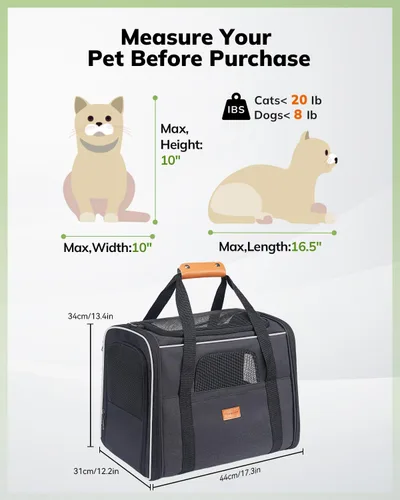 Miniatura 6 de morpilot - Bolsa de transporte para mascotas, portátil, de tela plegable, para perros o gatos, jaula para mascotas con zíperes de seguridad