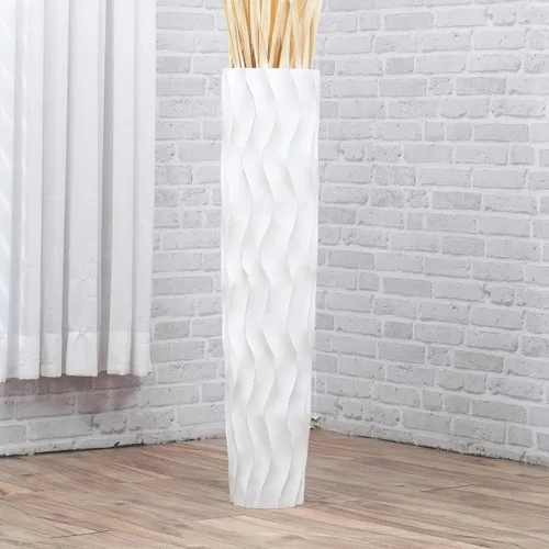 Leewadee Florero grande de color blanco para decoración del hogar, 36 pulgadas de alto, decoración de granja, soporte para flores para plantas