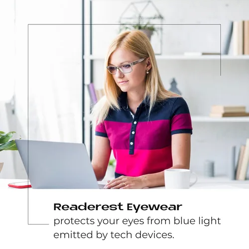 Miniatura 2 de Readerest - Lentes para lectura con bloqueo de luz azul, bisagras de resorte, protección UV Carbón vegetal