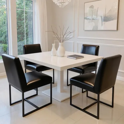 Miniatura 7 de HNY Juego de 2 sillas de cocina modernas, silla de cocina y comedor de cuero PU, silla de comedor tapizada silla auxiliar con marco de metal