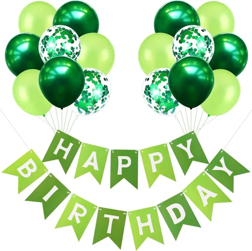 Miniatura 13 de Cartel de feliz cumpleaños, banderines, globos de fiesta azul bebé, confeti, globos de látex, pancartas de fiesta para niños y niñas, decoraciones