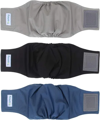 Miniatura 33 de Teamoy Pañales reutilizables para perros machos, bandas lavables para el vientre para cachorros, paquete de 3