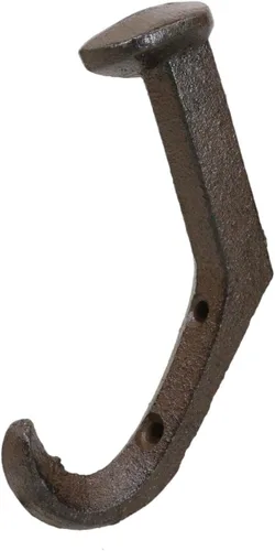Miniatura 3 de Ebros Gift Paquete de 2 ganchos de pared de hierro fundido, rústico, occidental, largo, resistente, para ferrocarril, sombreros, correas, mochilas