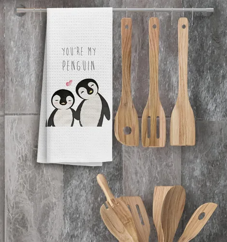 Miniatura 2 de TNUW Eres mi pingüino, toallas suaves y absorbentes para baño y cocina, lindas toallas de mano de pingüino, toallas de playa de pingüino de 16″×24″