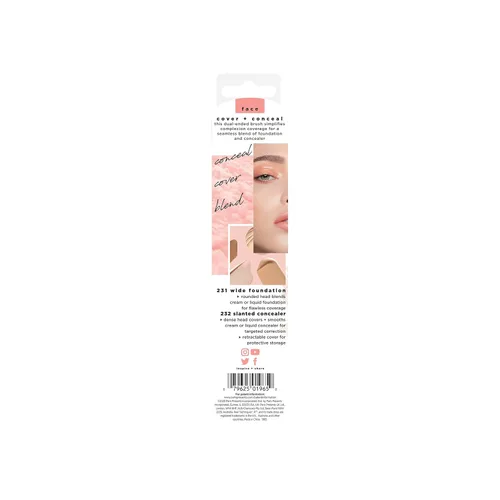 Miniatura 7 de Real Techniques Cover & Conceal Brocha de maquillaje de doble extremo, cobertura de base impecable, cepillo 2 en 1 que suaviza y cubre manchas e