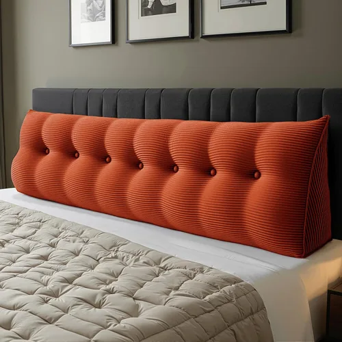 Miniatura 16 de WOWMAX - Almohada triangular para lectura; almohada grande para cabecera y respaldo; almohada en forma de cuña para soporte y posicionamiento