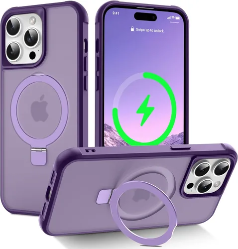 Miniatura 146 de CHAOFEnG Funda magnética compatible con iPhone 11 con soporte, prueba de caídas de grado militar, compatible con imán, anillo translúcido, parte