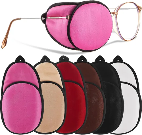 Miniatura 7 de Nuanchu 6 parches de seda para ojos para adultos, niños, hombres, mujeres, ambliopía de ojo perezoso, parches suaves para ojos izquierdos o derechos
