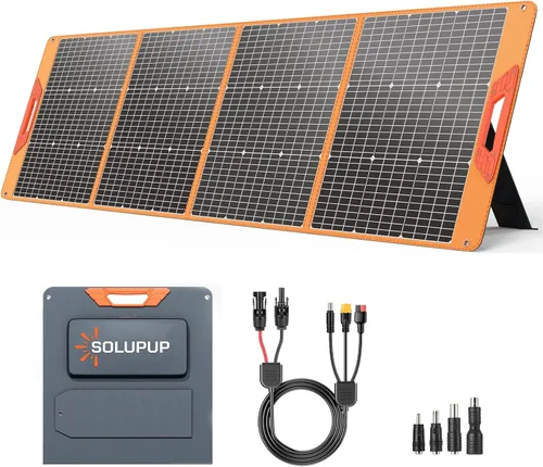 Miniatura 13 de SOLUPUP Panel solar portátil de 100 W para estación de energía, cargador solar plegable de alta eficiencia con cable DC/XT60/Anderson, salidas USB