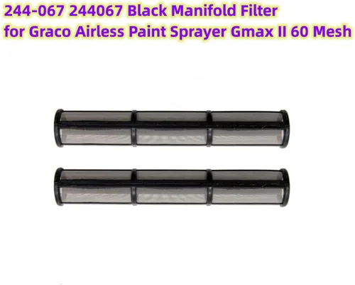 Miniatura 4 de Paquete de 3 filtros de colector vertical largo 244-067 244067 para pulverizador de pintura sin aire Graco Gmax II 60 Mesh