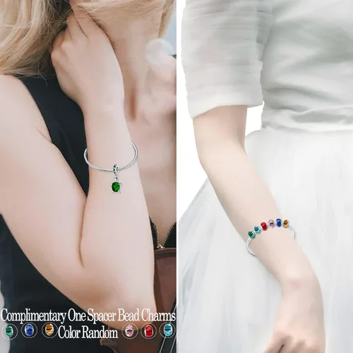 Miniatura 50 de LNQOBU Happy Life - Colgante para pulseras de abalorios, plata de ley 925 para mujer (con un espaciador de cuentas)