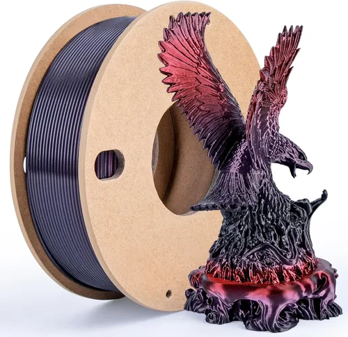 Miniatura 13 de Filamento de seda PLA para impresora 3D Filamento de seda PLA de triple color 1.75mm Filamento para impresión 3D Compatible con la mayoría de Tri