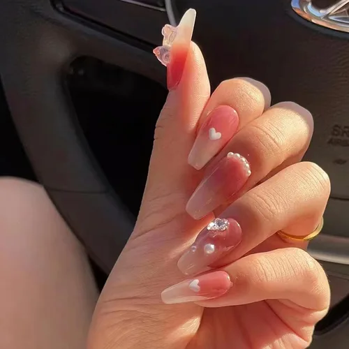 Miniatura 9 de LIGHT RAIN - Uñas a presión medianas con diseño de galaxia Andromeda, de lujo, reutilizables, de siete capas, con acabado UV, uñas postizas hechas a