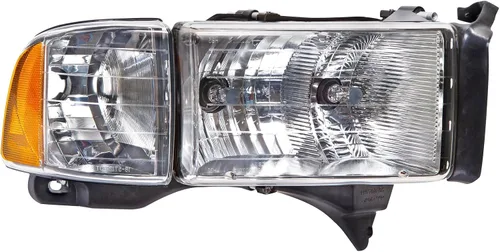 HEADLIGHTSDEPOT Faro delantero compatible con Dodge Ram Sport modelos 1500 2500 3500 incluye faro halógeno del lado derecho del pasajero y luz de