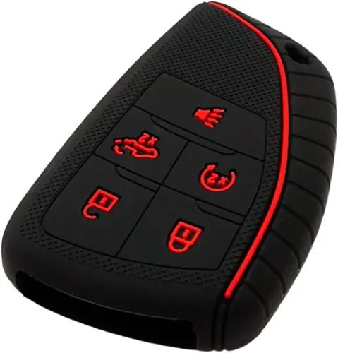 Miniatura 5 de REPROTECTING Funda de silicona para llavero compatible con Chevy Chevrolet Silverado 1500 GMC Sierra 1500 2026-2022, Silverado Sierra 2500HD 3500HD