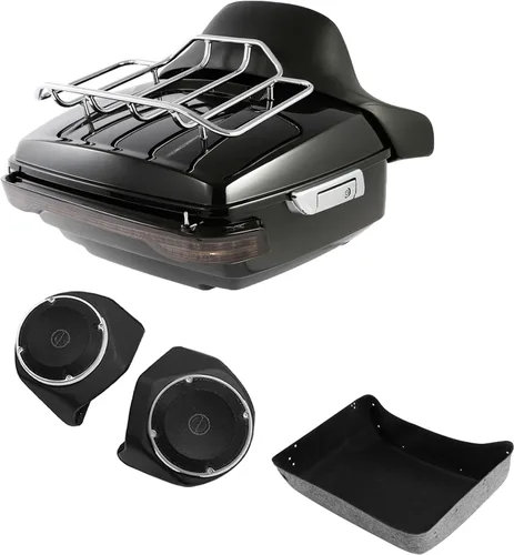 Miniatura 10 de TCMT Caja de maletero para motocicleta King con respaldo y portaequipajes, conjunto de luz trasera, para Harley Davidson 2014-2025 Touring CVO Road