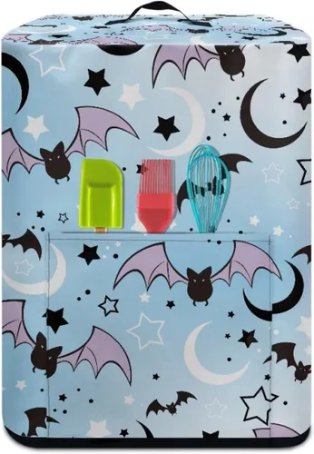 Miniatura 3 de Gomyblomy Funda para electrodomésticos pequeños con diseño de murciélagos, protector de freidora de aire lavable con tema de Halloween, protector