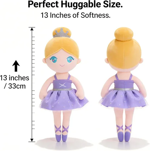 Miniatura 3 de Gloveleya Muñeca bebé niña regalo bailarina felpa suave muñeca púrpura claro Ballet Púrpura01