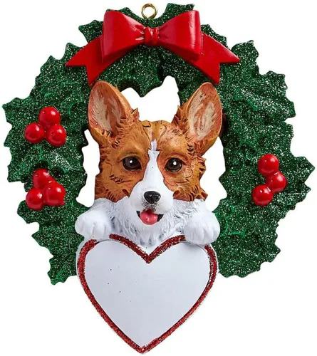 Miniatura 3 de Adorno personalizado para árbol de Navidad de mascota con hueso de perro de Papá Noel con purpurina roja 2025 - Personalización gratuita