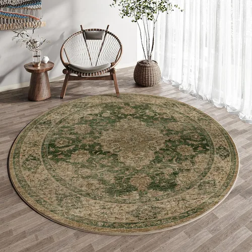 Miniatura 19 de HUGEAR 8x10 Alfombras lavables a máquina color marrón para pasillo, alfombra grande de área interior, alfombra de acento floral, alfombra de pelo