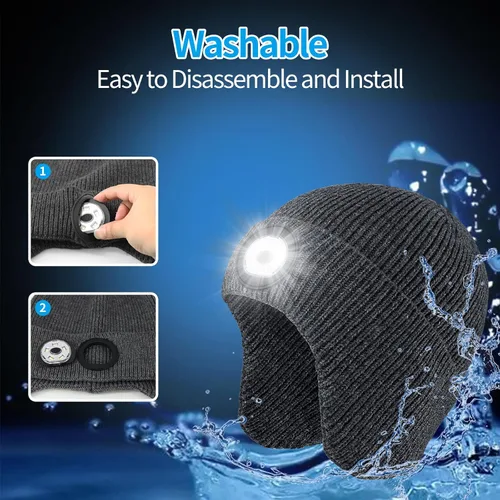 Miniatura 18 de Gorro Bluetooth con auriculares ligeros e inalámbricos, micrófono integrado y altavoces estéreo mejorados con música