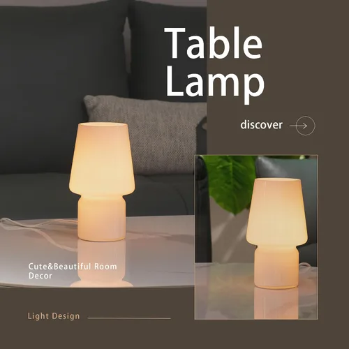 Miniatura 5 de Lámpara de hongo, regalo para el día de la madre, lámpara de mesa pequeña, bonita lámpara de mesa de noche para cocina, lámpara de mesa de cristal