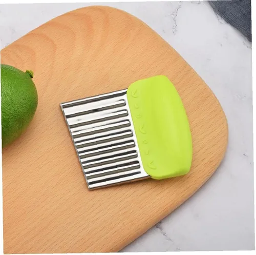 Miniatura 2 de Cortador dentado de acero inoxidable Cortador de papas arrugadas Cortador manual de verduras Máquina de prensado de papas fritas con ondulado