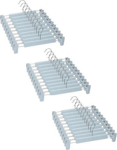 Miniatura 9 de Perchas para faldas, paquete de 20 unidades, perchas para pantalones con clips, gancho giratorio de 360°, perchas que ahorran espacio