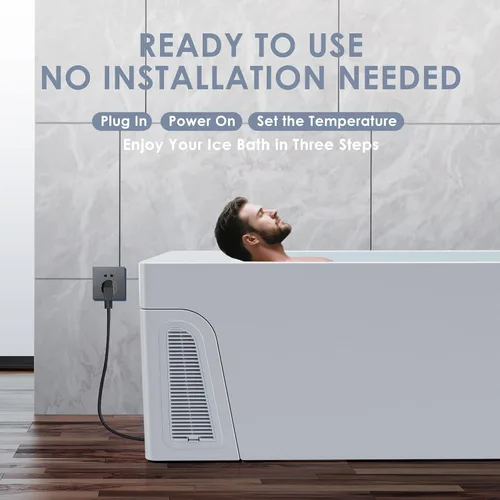 Miniatura 7 de Deeptime Bañera de hielo inteligente (todo en Gen 3), baño de hielo con enfriador integrado (32F-104F), control de smartphone, diseño silencioso
