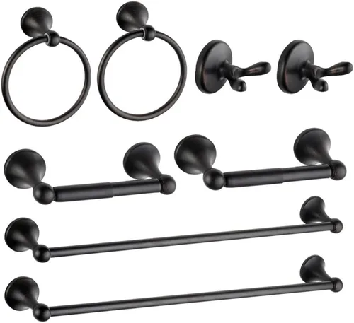 Miniatura 12 de Juego de accesorios de baño de 4 piezas (barra de toalla ajustable, anillo de toalla, soporte de papel higiénico, gancho para toalla), accesorios