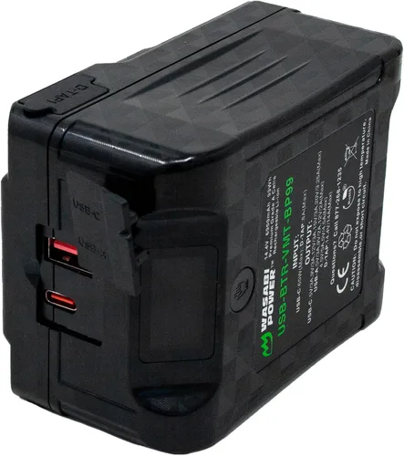 Miniatura 8 de Wasabi Power Batería recargable de iones de litio con bloqueo en V (99 Wh, 14.4 V, 6900 mAh) para videocámara de difusión, compatible con cámaras