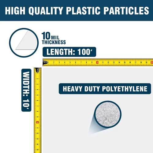 Miniatura 27 de Barrera de vapor para espacio de arrastre Spirecover, barrera de vapor de 10 mil, 10'x15', tela de plástico para cubrir y encapsular espacios