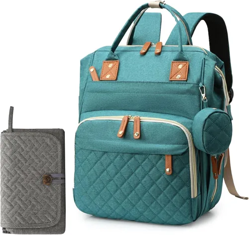 Miniatura 15 de Mochila de pañales azul para mamá: bolsas de bebé grandes con cambiador para niños pequeños, niñas, mujeres, papá, mamá, hombres, mochila de viaje