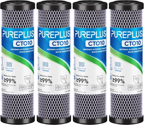 Cartucho de filtro de agua de carbono CTO de 1 micrón, 2.5 x 10 pulgadas, repuesto para sistema de filtro de agua debajo del fregadero, Dupont