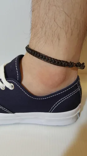 Miniatura 6 de Infinityee888 Lava Bead Anklet Bracelet 10 Inches Woven Leather Handmade Men Women Anklet