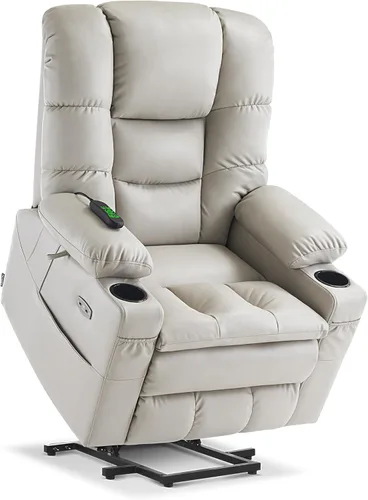 Miniatura 21 de MCombo Silla Reclinable Grande de Elevación con Triple Motor con Masaje y Calefacción Dual, Reposacabezas Ajustable para Personas Mayores Altas