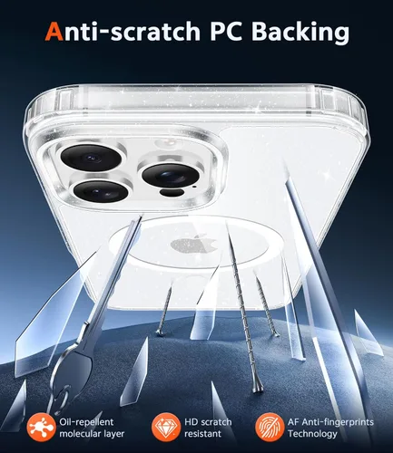Miniatura 1192 de FNTCASE Funda para iPhone 13 Pro-Max: Fundas magnéticas transparentes compatibles con Magsafe Slim anti amarillamiento protección contra caídas