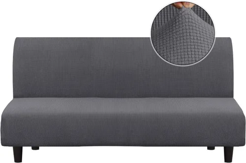 Turquoize Funda elástica para futón, funda de sofá sin brazos, funda para sofá cama, funda de sofá futón, protector de muebles con parte inferior