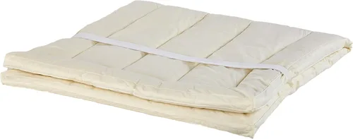 Sleep & Beyond My Topper - Cubrecolchón de lana, funda de percal de algodón cómodo para todo el año, lavable, transpirable, alivio de presión, sueño