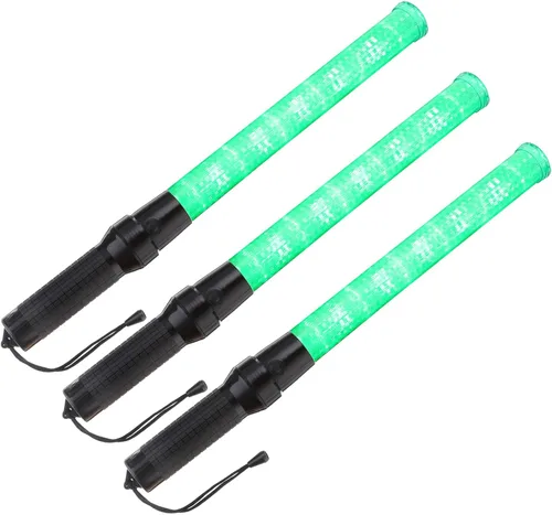 Miniatura 10 de PATIKIL Varitas de tráfico de 21 pulgadas, 3 unidades, 2 modos intermitentes, luz de advertencia LED, controlador de señal policial con cordón